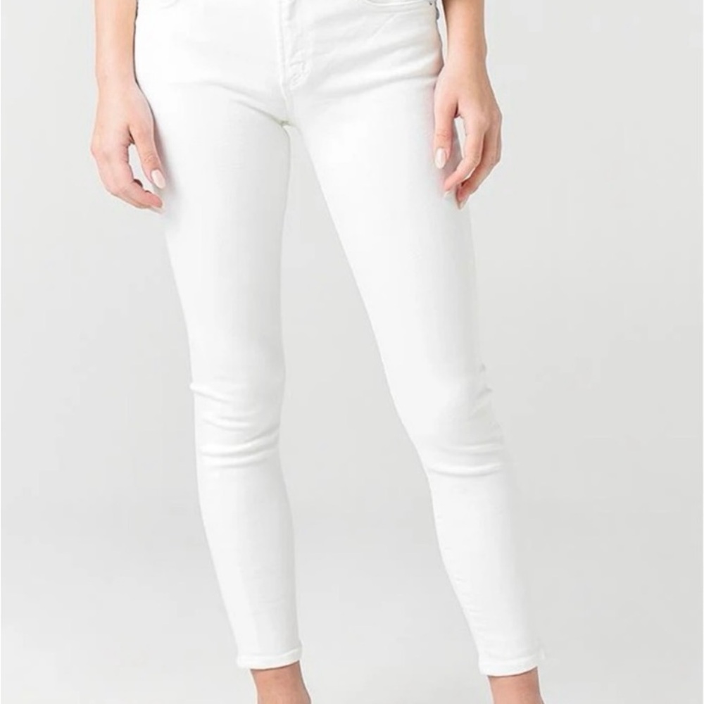 Agolde White Skinny Jeans High-Rise Stretch